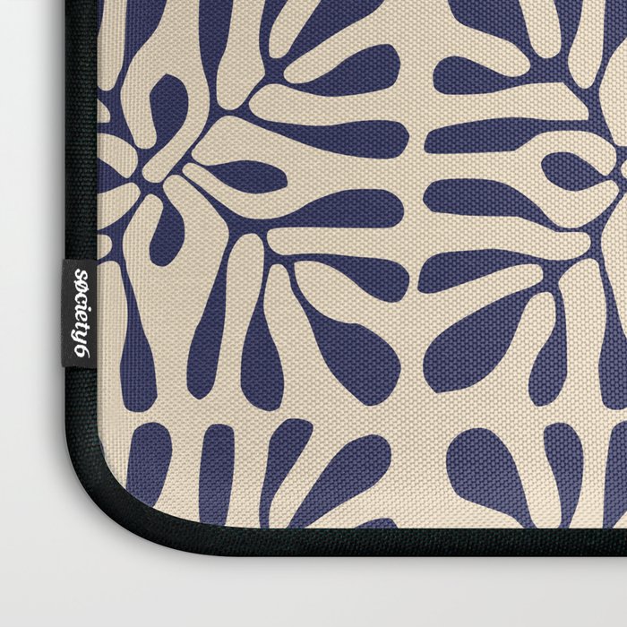 Square leaf pattern in blue Laptop Sleeve Gallery Image 3