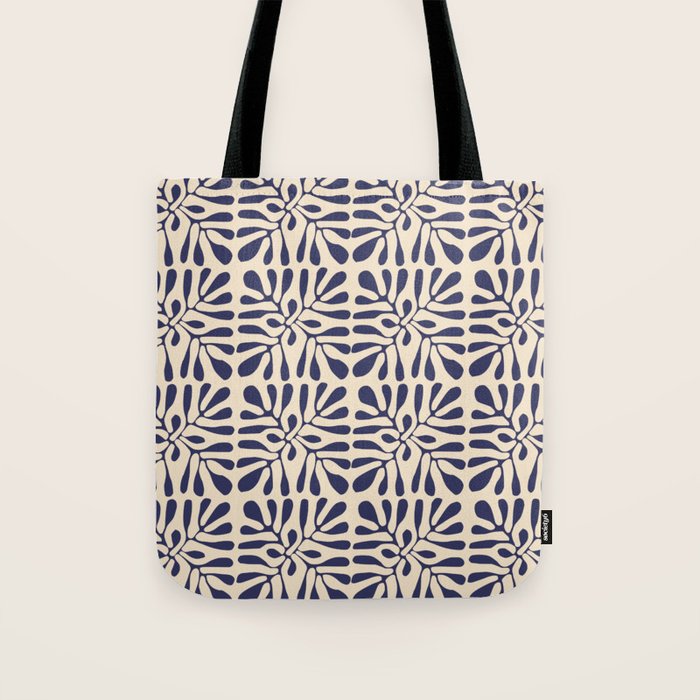 Square leaf pattern in blue Tote Bag Gallery Image 1