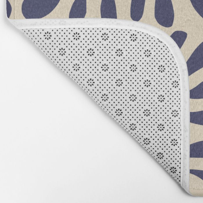 Square leaf pattern in blue Bath Mat Gallery Image 2
