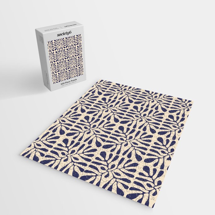 Square leaf pattern in blue Jigsaw Puzzle Gallery Image 2