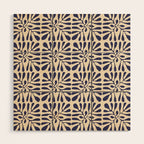 Square leaf pattern in blue Wood Wall Art Gallery Image 1