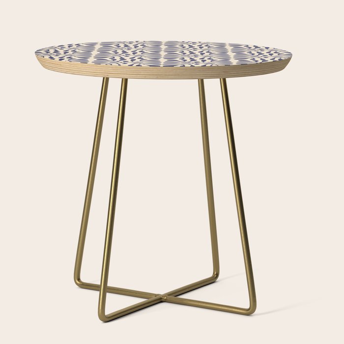 Square leaf pattern in blue Side Table Gallery Image 1