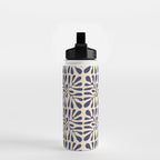Square leaf pattern in blue Water Bottle Gallery Image 2