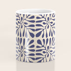 Square leaf pattern in blue Coffee Mug Gallery Image 4