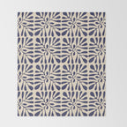 Square leaf pattern in blue Throw Blanket Gallery Image 2