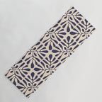 Square leaf pattern in blue Yoga Mat Gallery Image 1