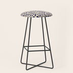 Square leaf pattern in blue Stool Gallery Image 1