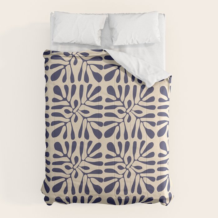 Square leaf pattern in blue Comforter Gallery Image 6