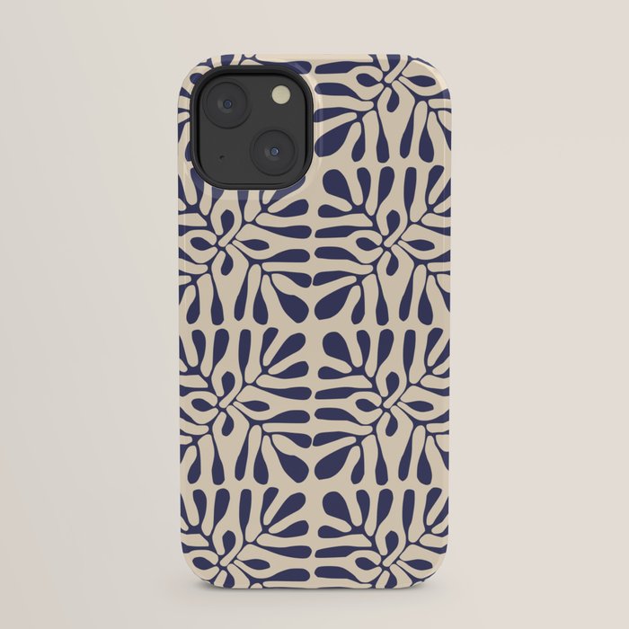 Square leaf pattern in blue iPhone Case Gallery Image 21