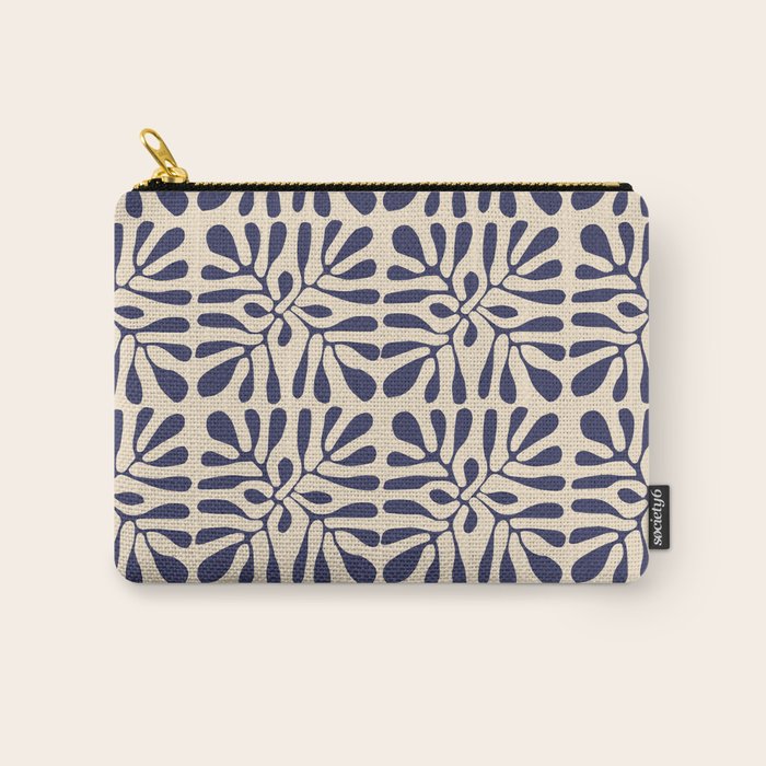 Square leaf pattern in blue Carry All Pouch Gallery Image 1