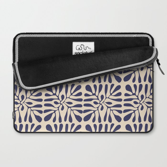 Square leaf pattern in blue Laptop Sleeve Gallery Image 2