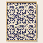 Square leaf pattern in blue Serving Tray Gallery Image 1