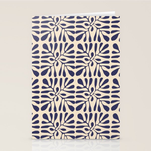 Square leaf pattern in blue Stationery Card Gallery Image 2