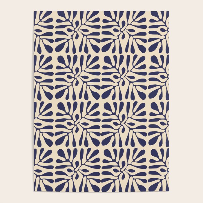 Square leaf pattern in blue Poster Gallery Image 4
