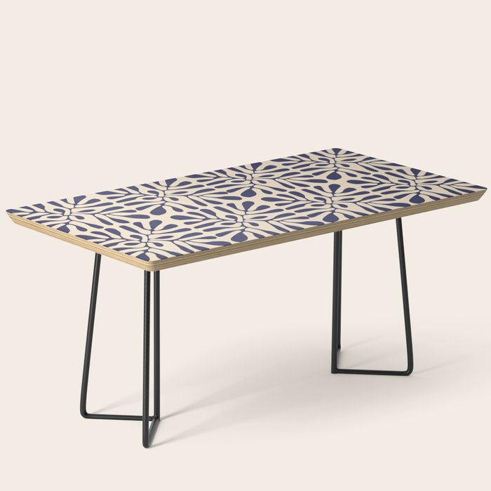 Square leaf pattern in blue Coffee Table Gallery Image 1