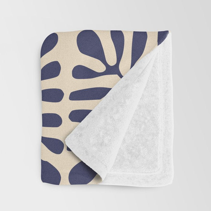 Square leaf pattern in blue Throw Blanket Gallery Image 3