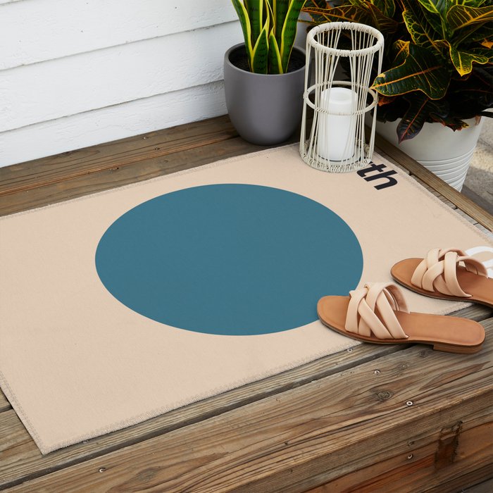 Earth 03 - Minimal Planets Outdoor Rug Gallery Image 2