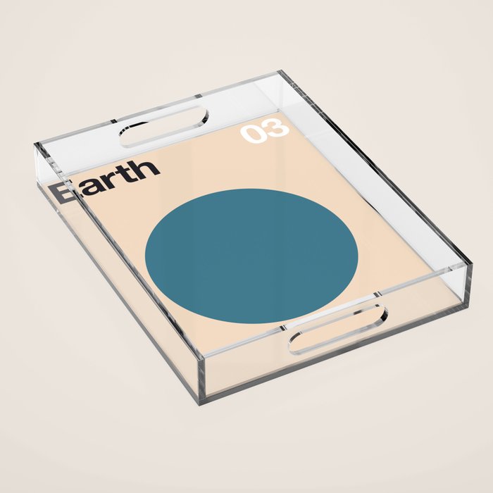 Earth 03 - Minimal Planets Acrylic Tray Gallery Image 1