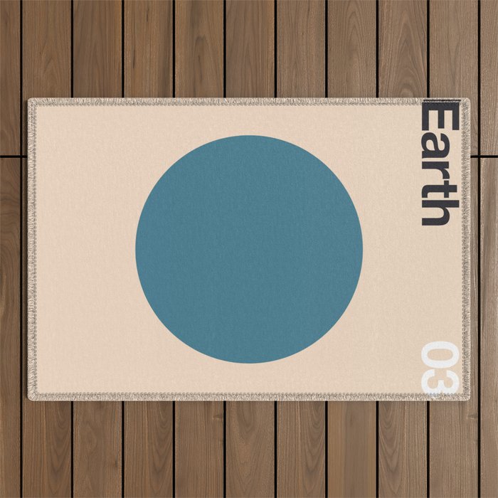 Earth 03 - Minimal Planets Outdoor Rug Gallery Image 1