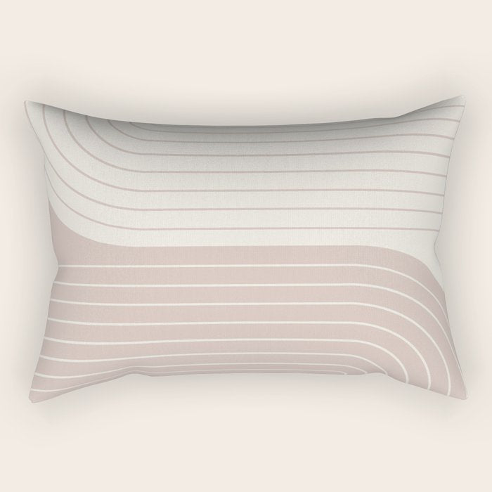 Two Tone Line Curvature LVII Rectangular Pillow Gallery Image 1