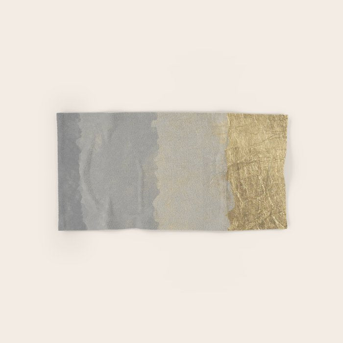 Geometrical ombre glacier gray gold watercolor Towels Gallery Image 1
