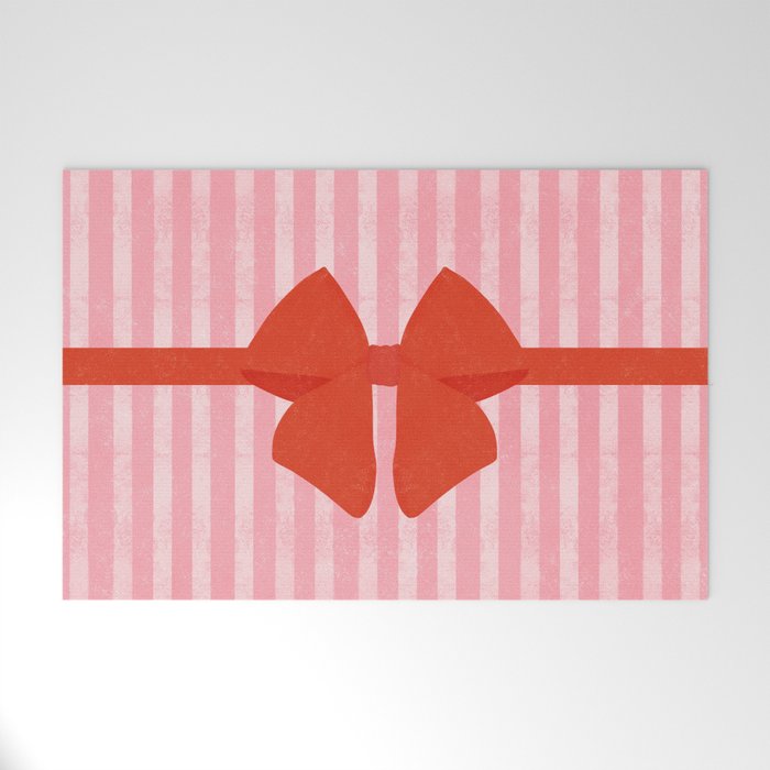 Red Bow Welcome Mat Gallery Image 1
