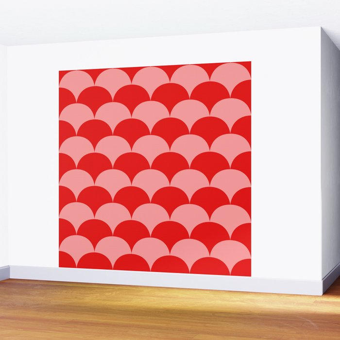 Deco Pattern pink and red Wall Mural Gallery Image 2