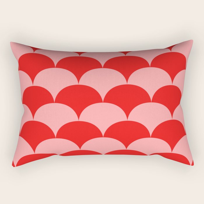 Deco Pattern pink and red Rectangular Pillow Gallery Image 1