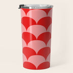 Deco Pattern pink and red Travel Mug Gallery Image 3