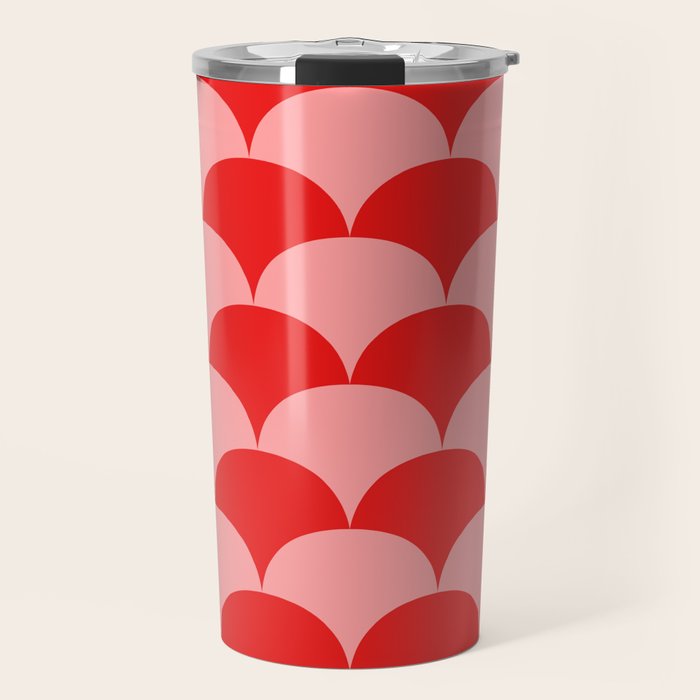Deco Pattern pink and red Travel Mug Gallery Image 1