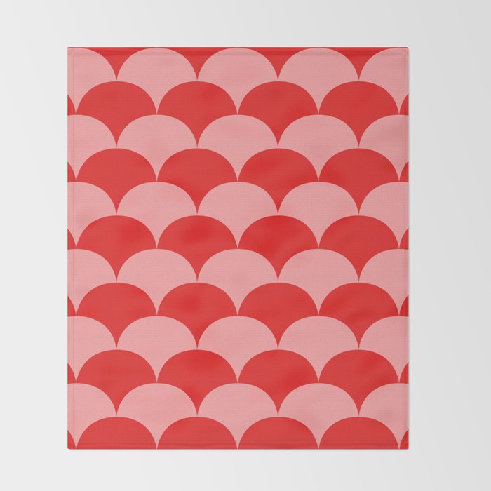 Deco Pattern pink and red Throw Blanket Gallery Image 2