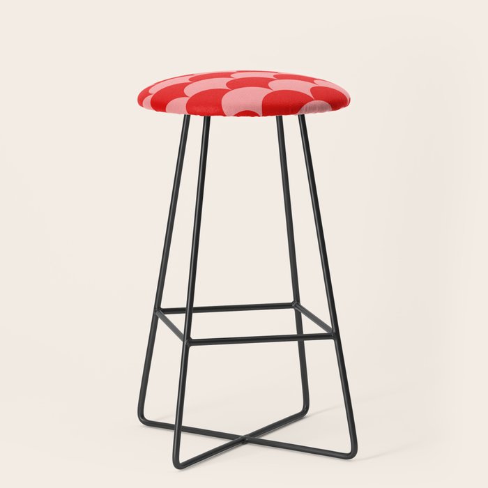 Deco Pattern Pink And Red Stool
