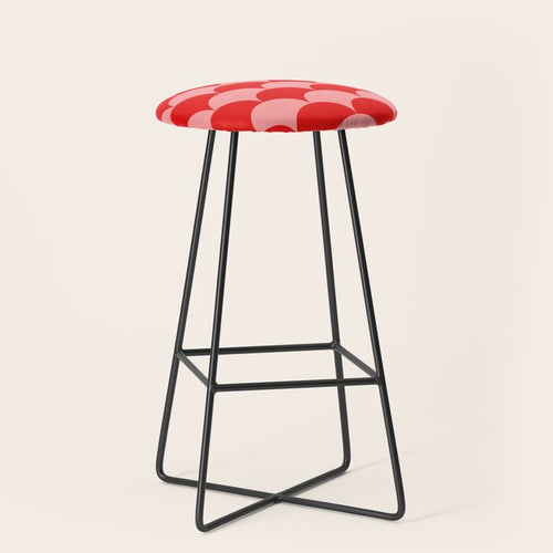 Deco Pattern Pink And Red Stool Gallery Image 1