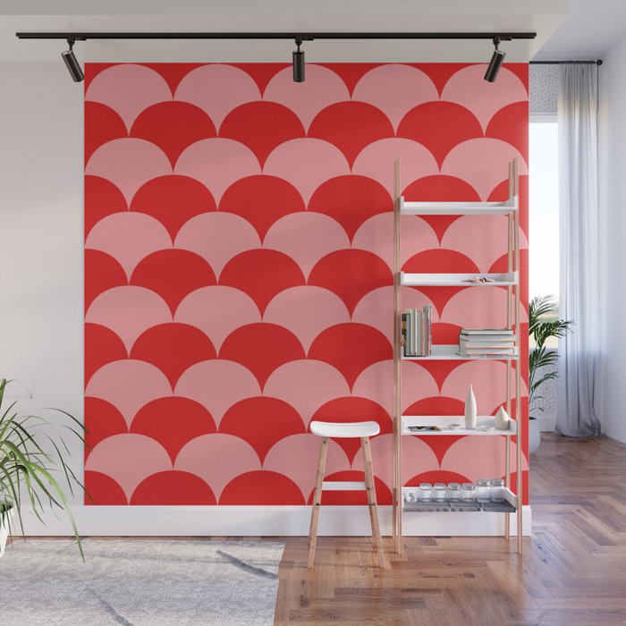 Deco Pattern pink and red Wall Mural Gallery Image 1