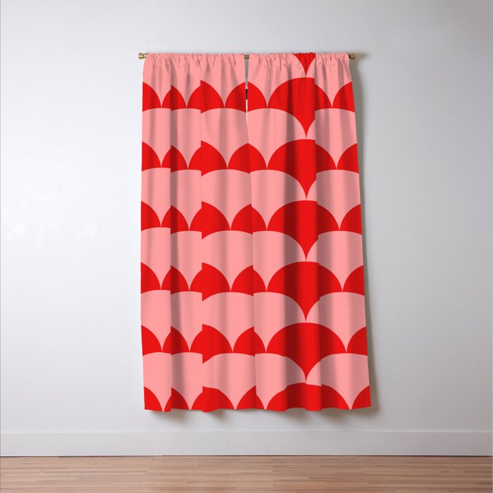 Deco Pattern pink and red Window Curtain Gallery Image 3