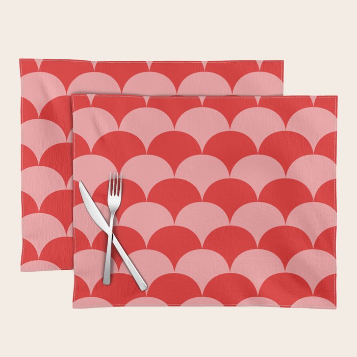 Deco Pattern pink and red Placemat Gallery Image 1