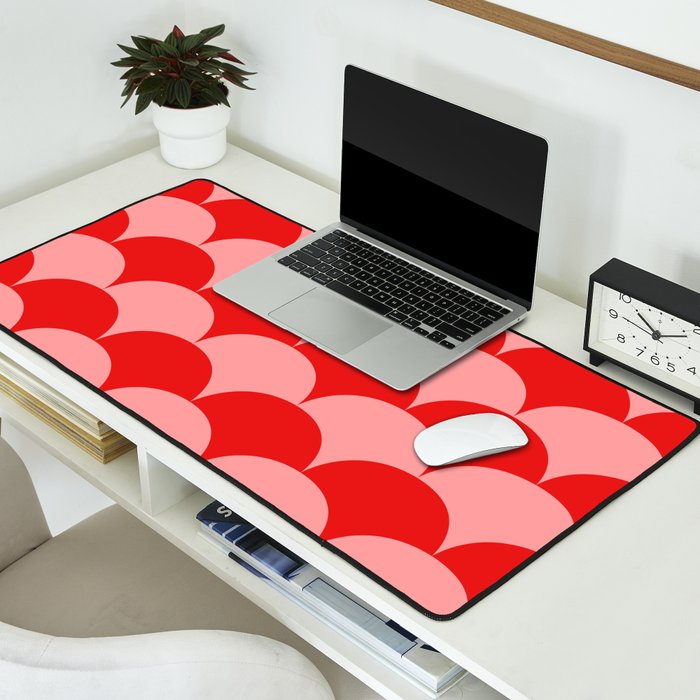 Deco Pattern pink and red Desk Mat Gallery Image 2