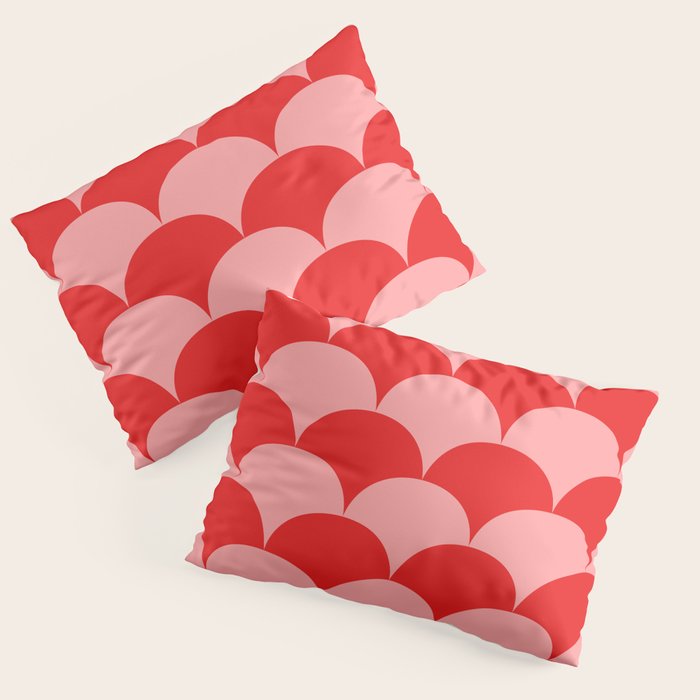 Deco Pattern pink and red Pillow Sham Gallery Image 3