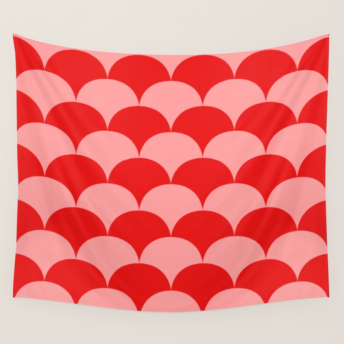 Deco Pattern pink and red Wall Tapestry Gallery Image 1