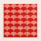 Deco Pattern pink and red Wood Wall Art Gallery Image 1