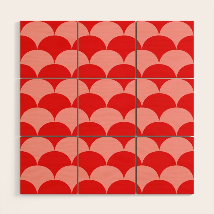 Deco Pattern pink and red Wood Wall Art Gallery Image 1