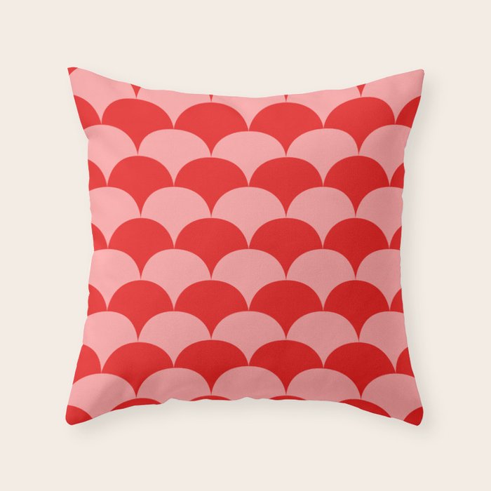 Deco Pattern pink and red Throw Pillow Gallery Image 6