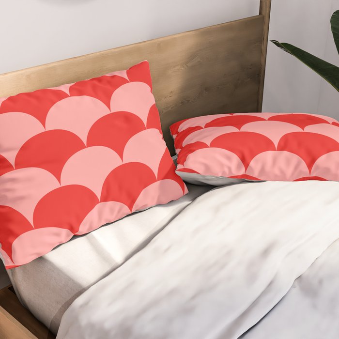 Deco Pattern pink and red Pillow Sham Gallery Image 2
