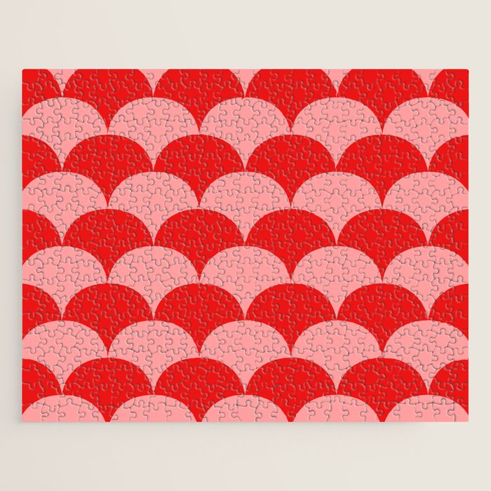 Deco Pattern pink and red Jigsaw Puzzle Gallery Image 1