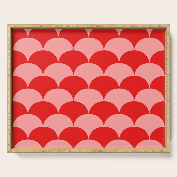 Deco Pattern pink and red Serving Tray Gallery Image 1