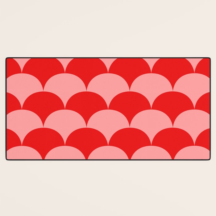 Deco Pattern pink and red Desk Mat Gallery Image 3