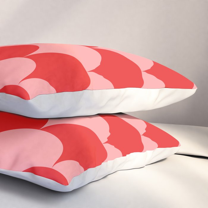 Deco Pattern pink and red Pillow Sham Gallery Image 3