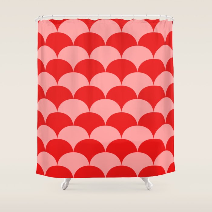 Deco Pattern pink and red Shower Curtain Gallery Image 1