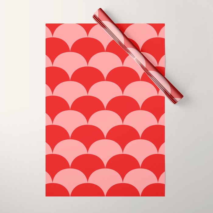 Deco Pattern pink and red Wrapping Paper Gallery Image 1