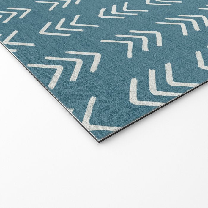 Muted teal and soft white ink brushed arrow heads pattern with textured background Welcome Mat Gallery Image 2
